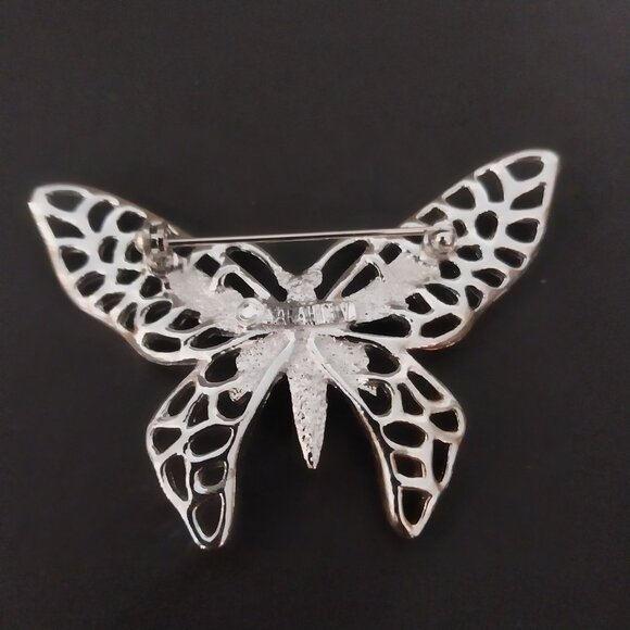 Vintage Silvertone Sarah Coventry Madame BUTTERFLY Brooch Pin - Picture 3 of 4